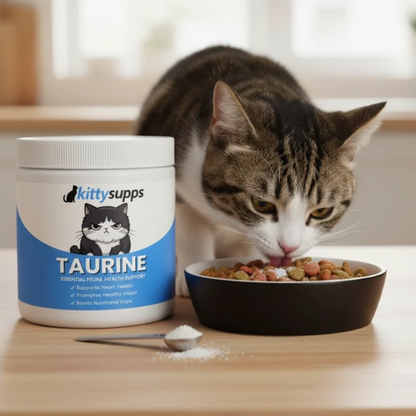 Kittysupps Taurine Powder for Cats, Kitty Supps Taurine Supplement, Grade Amino Acid Supplement for Heart, Vision & Daily Wellness, 200 Grams (1pcs)
