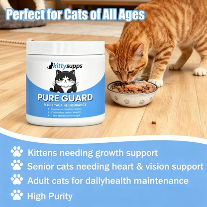 Kittysupps Taurine Powder for Cats, Kitty Supps Taurine Supplement, Grade Amino Acid Supplement for Heart, Vision & Daily Wellness, 200 Grams (1pcs)